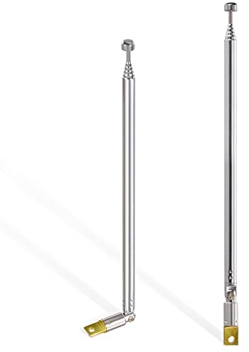 Bingfu Antenne Télescopique Radio Dab FM Interieur 6-Sections 65 cm Longue Remplacement pour Technisat Pure Transistor Chaine HiFi Stéréo Dab Réception DVB-T TV VHF UHF, 2 Paquets