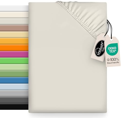 SCHLAFWOHL SILVER® Spannbettlaken - 100% Baumwolle - Viele Farben & Größen | Waschbar bei 60° - Hautfreundlich, weich & atmungsaktiv - Oeko-Tex zertifiziert - Bettlaken Spannleintuch - 30 cm Steghöhe