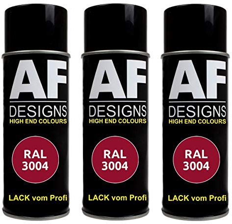 Alex Flittner Designs Spraydose RAL3004 PURPURROT matt, matt | 3er Pack RAL Spraydosen a 400 ml pro Dose