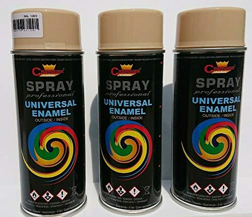 Sprühlack RAL Sprühfarbe Lackspray Spraydose 400ml - RAL 1001-3 Stück