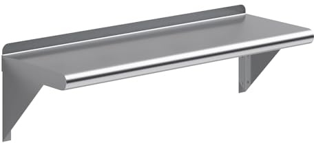 AmGood 30 Long X 10 Deep Stainless Steel Wall Shelf | NSF Certified | Appliance & Equipment Metal Shelving | Kitchen, Restaurant, Garage, Laundry, Utility Room