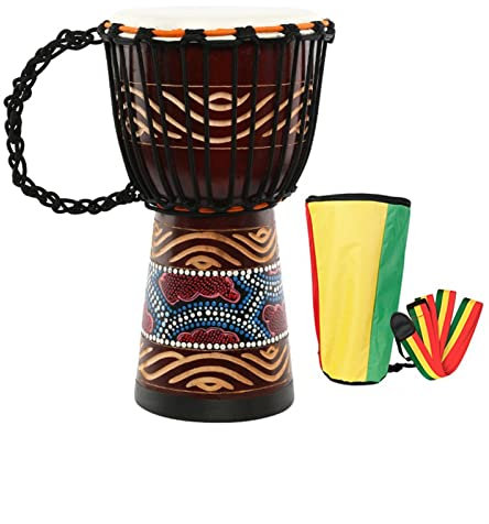 Afrikanische Trommel Djembe 8-Zoll-lackierte Djembe Für Kinder Anfänger, Die Ziegenleder-Holz-Tamburin-Braun Spielen