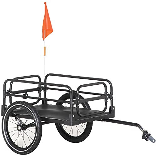 Aosom Bike Cargo Trailer with Suspension, 16'' Wheels, 88 lbs Max Load