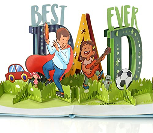 CUTPOPUP Bester Papa überhaupt - Vatertag karte, Geburtstagskarte mann, Geburtstagskarte, 3D Pop Up (Best Dad Ever) US8-22DE