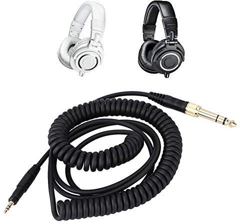 Ath M50X ersättningskabel, Ath-M50X-kabel, stereojackkabel, 160 cm hörlursförlängningskabel, blytråd, ljudkabel för Ath M50X M40X M70X