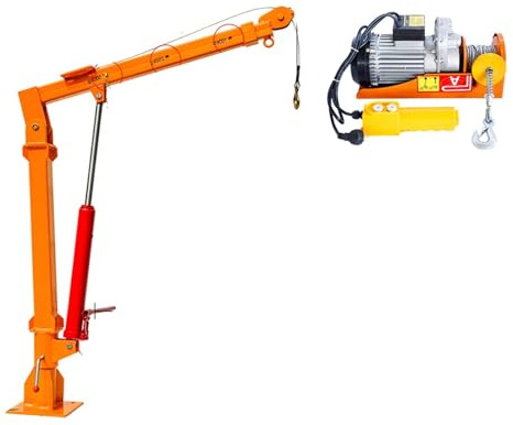 Hand Crank/electric Small Crane, Vehicle-mounted Household Crane 12v 24v 220v, Truck-mounted Lifting Hoist JIYAMI'EN EL (Color : 500kg 220v hydraulic)