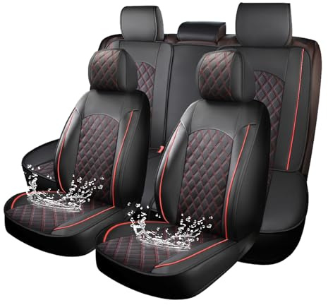 Chifeng Wasserdicht Autositzbezüge Komplettes Set Für VW Caddy 2000-2024 Passat B4 B5 2000-2014 Universell Passend (Caddy,Rot)