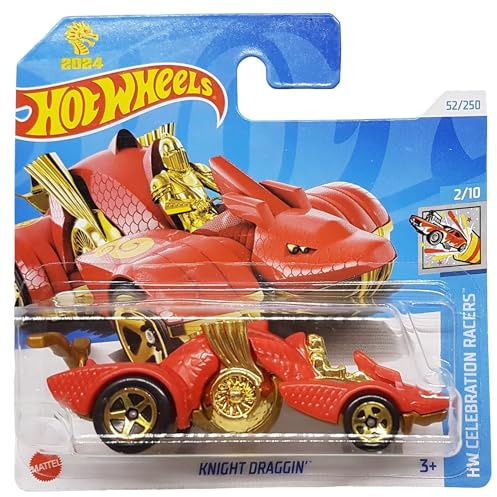 Hot Wheels - Knight Draggin - HW Celebration Racers 2/10 - HRY96 - Short Card - Year of the Dragon - Mattel 2024-1:64