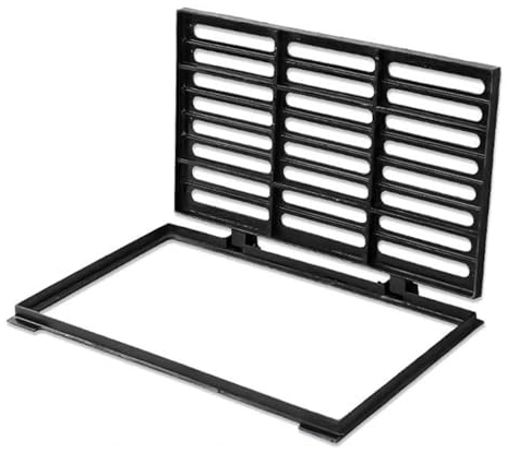 Entwässerungsrinne Abflussabdeckung für Den Außenbereich aus Duktilem Gusseisen mit Verschraubter Basis, Rechteckiges Metallgitter, Diebstahlsicheres Abflussgitter für Kanalisation, Hof, Garage(40x60x