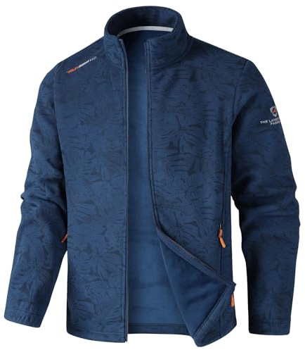 KENAIJING Vestes pour Hommes, Unisexe Polar Fleece Veste Aviateur à Manches Longues Veste de Sport pour L'extérieur pour Zippée（Bleu, L）
