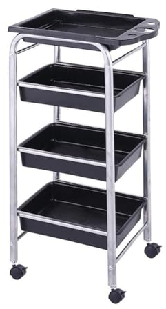 Friseurwagen Kosmetikwagen Metall-Trolley Für Schönheitssalons, Abnehmbare Schublade, Rolltablett Für Spa-Friseur Mit Rädern, Mobiles Utility-Tool Für Salons Friseurwagen Rollwagen(Silver,4 Tier)