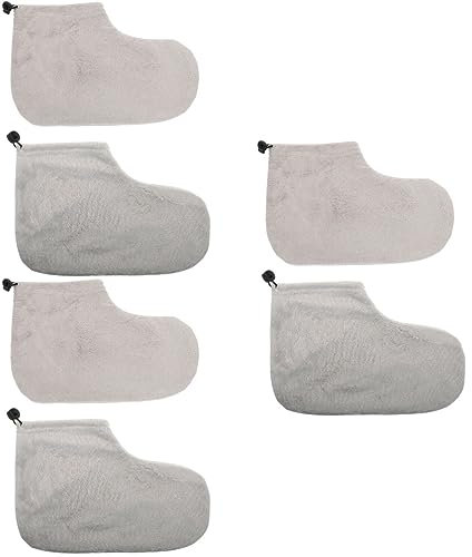 3 Paare Stiefel thermal socks thermostrümpfe body creme rnw skin care Nachfüllung Abdeckung aus Paraffinwachs Fußtherapie-Wärmedecke Wickelauflage für die Fußtherapie Plüsch Grey Healeved