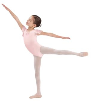 Body da Bambina Scarlett CL3732 per Bloch con Maniche a Volant Danza Classica Relax Costume Saggio Ballerina Ballo Sport Balletto Eleganza Esibizione Prove (Rosa, 8-10 anni)