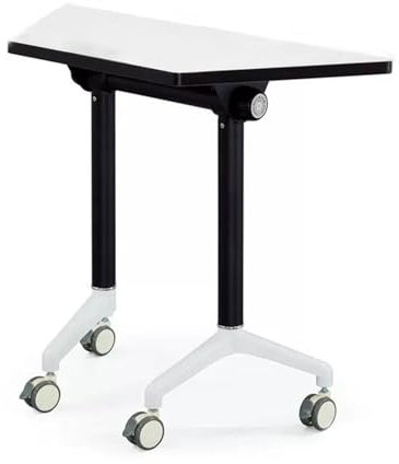 AYMIXEM Klappbarer Besprechungstisch auf Rollen mit Feststellmechanismus, trapezförmiges Design für Konferenzen im Home Office, 47,2 x 23,6 x 29,5 Zoll