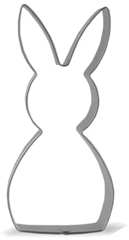 Keewah Easter Bunny Rabbit Cookie Cutter, 4.5”, Stainless Steel