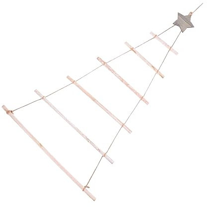 STOBAZA Holzleiter Weihnachtsbaum Zweig Hängend Deko Holzmaterial Rustikale Wanddeko Adventskranzhalter Holzzweighalter Weihnachtsleiter Schmuck