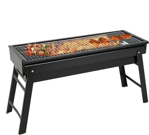 Grill MIT - Kit di attrezzi per barbecue pieghevole per il servizio di carbone per all'aperto Campeggio Picnic Escursionismo, Tragbarer Kohlegrill, Klappgrill Edelstahl, BBQ Charcoal Grill