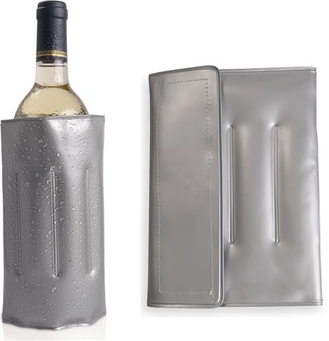 2 refroidisseurs de bouteilles de voyage - Manchon réfrigérant à vin avec fermeture rapide - Manchon de refroidissement pour le refroidissement de la bière, du vin et des boissons gazeuses