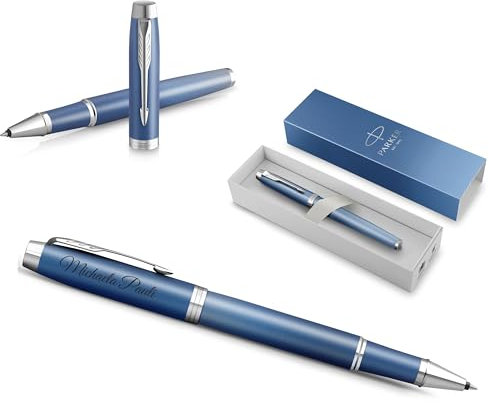 PARKER IM Rituals Blue CT Tintenroller mit Gravur | Premium Stift | Geschenkbox | personalisiertes Geschenk | Geburtstag (Blue)