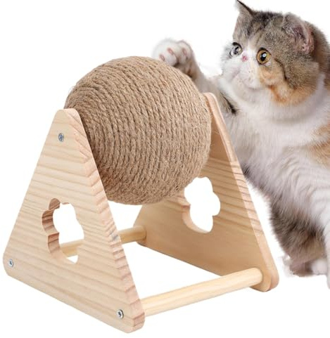 Kattklösboll, roterbar klösboll för , roliga underhållningsmaterial, interaktiva kattungeleksaker för kattungar, kaniner och valpar