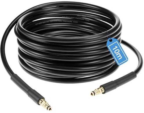 QWORK® 10m Tuyau de rechange pour laveuse haute pression, compatible avec les nettoyeurs haute pression K-Series K2, K3, K4, K5, K6, K7