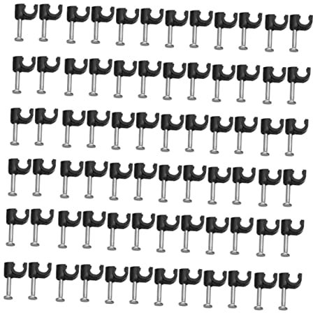 Gadpiparty 100pezzi Clip Fermacavi in Plastica Fermacavo per Cavi Telefonici Organizzatore Morsetto da Parete Nero