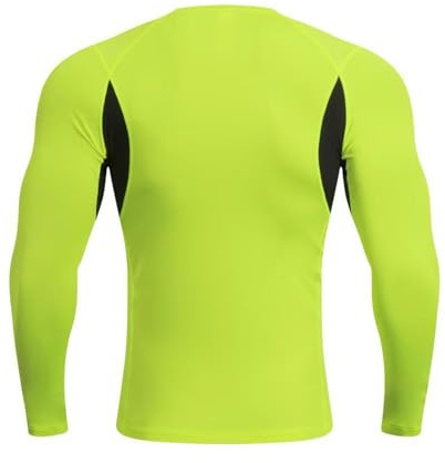 Maglietta da uomo Rashguard Surf, a maniche lunghe, per sport acquatici, corsa, nuoto, traspirante, a compressione, in neoprene, Verde #2., M