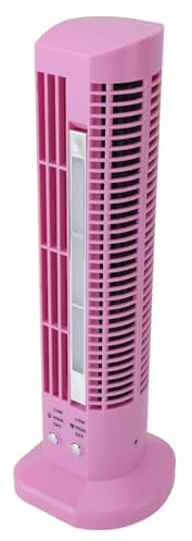 Fockety Ventilatore a Torre da Tavolo, Piccolo Ventilatore Portatile Senza Pale Silenzioso Personale, Leggero, Alimentato Tramite USB, con Luce, per casa, Ufficio e Viaggi. (Pink)