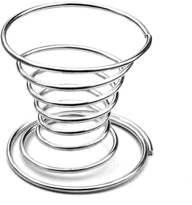 Zymoplas Portauova in metallo Acciaio inossidabile Supporto a spirale d'argento Cucina Colazione Utensile bollito Staffa antiaderente flessibile