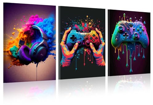 KiKiHong 3 Stück Gaming Poster mit Rahmen,Gaming Zimmer Deko Set | für Zimmer,Schlafzimmer & Spielzimmer | Wohnzimmer Dekor Geschenk(30×40cm)