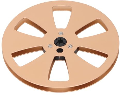 Keenso Magnétophone en Métal et Aluminium, Bobine Vide de 1/4 à 7 Pouces, Pièces de Rechange Durables pour Bobines de Joueurs, Adaptées aux Amateurs de Flûte à Bec (GOLD)