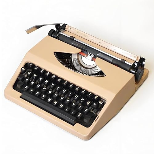 Vintage manuell skrivmaskin med bärväska - Bärbar skrivmaskin för tydlig handstil, inkluderar bläckband | Retro mekanisk skrivmaskin för brev och kreativt skrivande