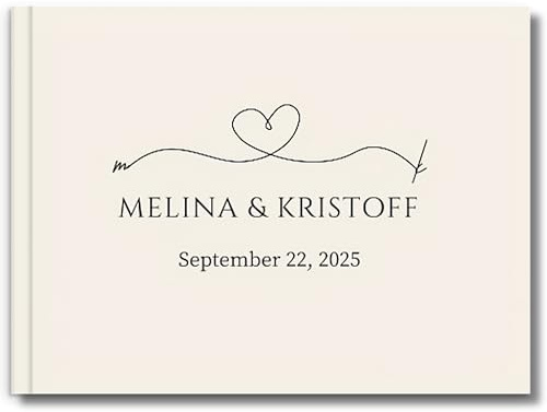 Gästebuch Hochzeit personalisiert – Hochzeitsgästebuch Polaroid, Gästebuch Hochzeit Hardcover für eure Trauung (Leinencreme)