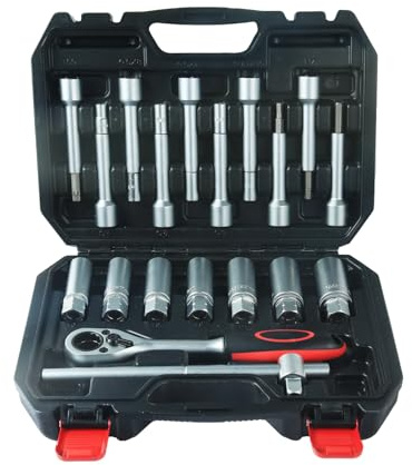 CCLIFE Stoßdämpfer Werkzeug Set 1/2 Zoll Antrieb 19tlg