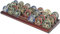 DisplayGifts Challenge Münzständer, 4-reihig, Holz, für 28 Münzen, Walnuss-Finish