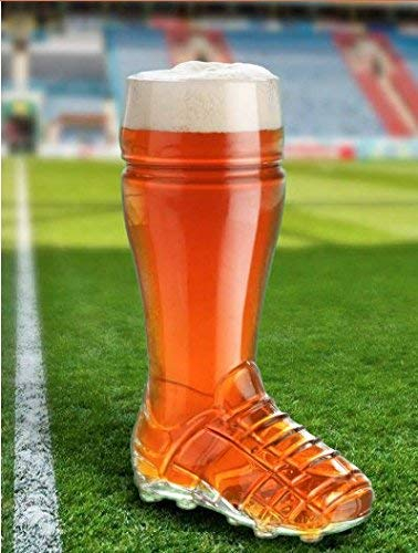 Chabrias Ltd Ultimate Beer Glass Football Rugby Boot Mug - Perfect for UEFA Euros, World Cup, and Soccer Fans! (Pint (20 oz / 568 ml))