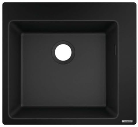 hansgrohe Köks-/SilicaTec granitdiskbänk (inbyggd diskbänk 450 mm för 600 mm underskåp) grafitsvart