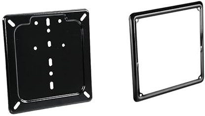 AMAS The Best KIT PORTATARGA+CORNICE EUROPEO MOTOCICLI ACCIAIO INOX MADE IN ITALY NUOVO CODICE DELLA STRADA (nero)