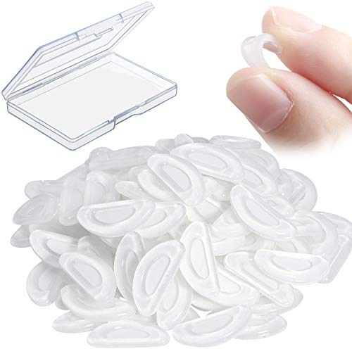 24 Paare Klebstoff Brile Nasenpads, D Form Aufkleben Rutschfeste Weiche Silikon, Selbstklebende Nasenpads Brillen Nasenpad für Brillen und Sonnenbrillen, 15 mm (Transparent)