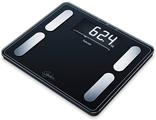 Beurer BF 410 black Diagnosewaage Signature Line, präzise Körperanalyse für bis zu 10 Personen, mit extra großem Invers-LCD-Display, Tragkraft bis 200 kg