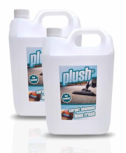 Plush Carpet Cleaner Solution, Pet Carpet Shampoo Spot Stain Remover 2x5L | Linen Fresh Scent - Powerful machine carpet shampoo that lifts deep dirt and stains, neutralises odours, leaves carpets fresh