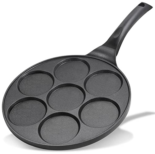 KRETAELY Nonstick Pancake Pan Pancake Griddle With 7-mold Design Mini Pancake Maker With PFOA Free Coating-Black