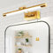 TYhogar 40cm 8W Lámpara De Pared Con Espejo De Baño Iluminación De Imagen y Exhibición LED Aplique De Pared Con Interruptor y Portalámparas Giratorio, Latón Pulido Lámpara De Lectura De Cabecera