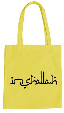 Inshallah Baumwolltasche - Muslim So Gott Will Koran Allah Türkei Inschallah Gelb