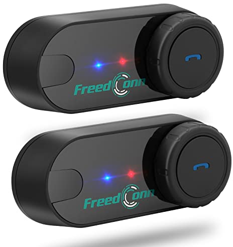 FreedConn TCOM VB Upgraded Motorcycle Bluetooth Headset Motorbike Accessories Bluetooth 5.0, 2 Riders 800M motorcycle Intercom, Music Share, Universal Fitment, Bluetooth Motorcycle Headsets Twin Pack