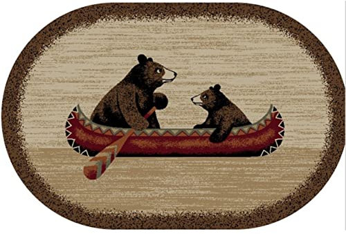 Cozy Cabin Bär Kanu-Teppich, 76,2 x 116,8 cm