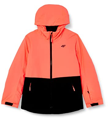 4F JUNIOR Teknisk jacka för flickor, korall neon, 152 cm