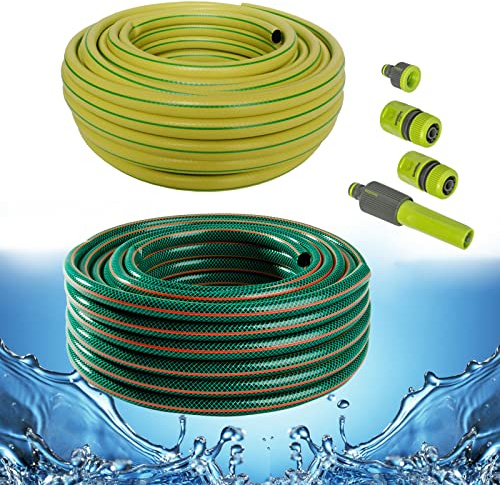 Schlauch Gartenschlauch 1/2 Zoll 50m 30m 20m Grün Gelb (1/2 Zoll, 20m, Grün)