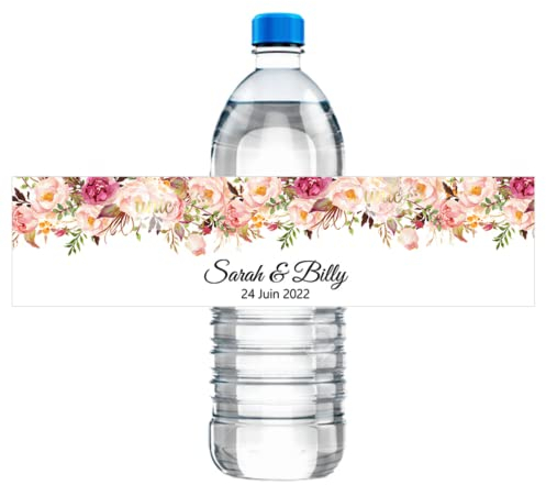 Lot de 30 étiquettes autocollantes personnalisées pour bouteille d'eau – Étiquettes « Happy Birthday » pour femmes – Autocollants pour 16e, 21e, 30e, 40e, 50e anniversaire de mariage (F, 30 pièces)