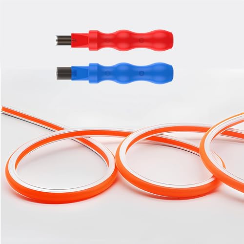 JARBIH Separated Neon Flexible LED Light Strip Cover, 16.4ft 6mm Wear Free DIY Bendable Silicone Diffuser Cover with 2 Pcs Cutter and Same Color Lamp Belt, for Bar Car Outdoor Home DIY Decor(Orange)